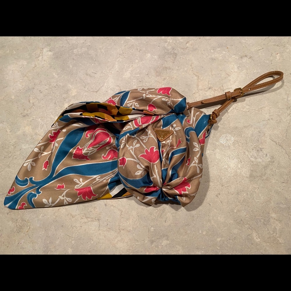 Prada reversible printed wristlet